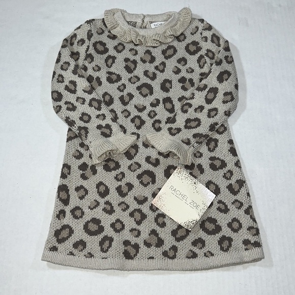 Rachel Zoe Girl’s Leopard Print Sweater Dress - Picture 1 of 6
